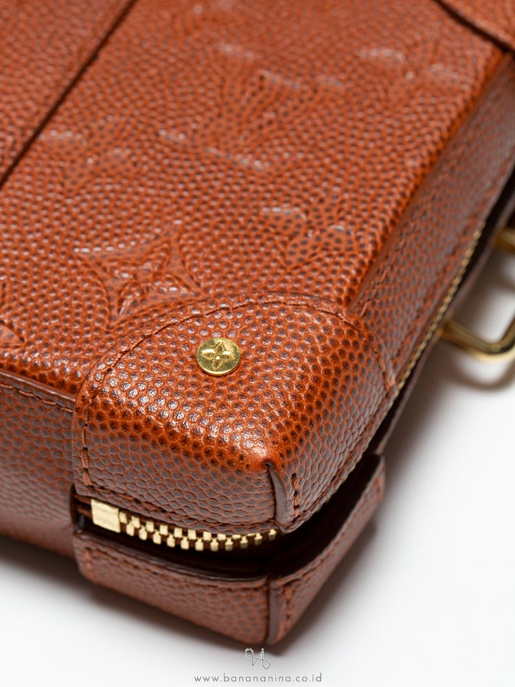 Louis Vuitton Virgil Abloh Brown Monogram Ball Grain Leather LVxNBA Soft Trunk Wearable Wallet Gold Hardware, 2021 (Like New), Handbag
