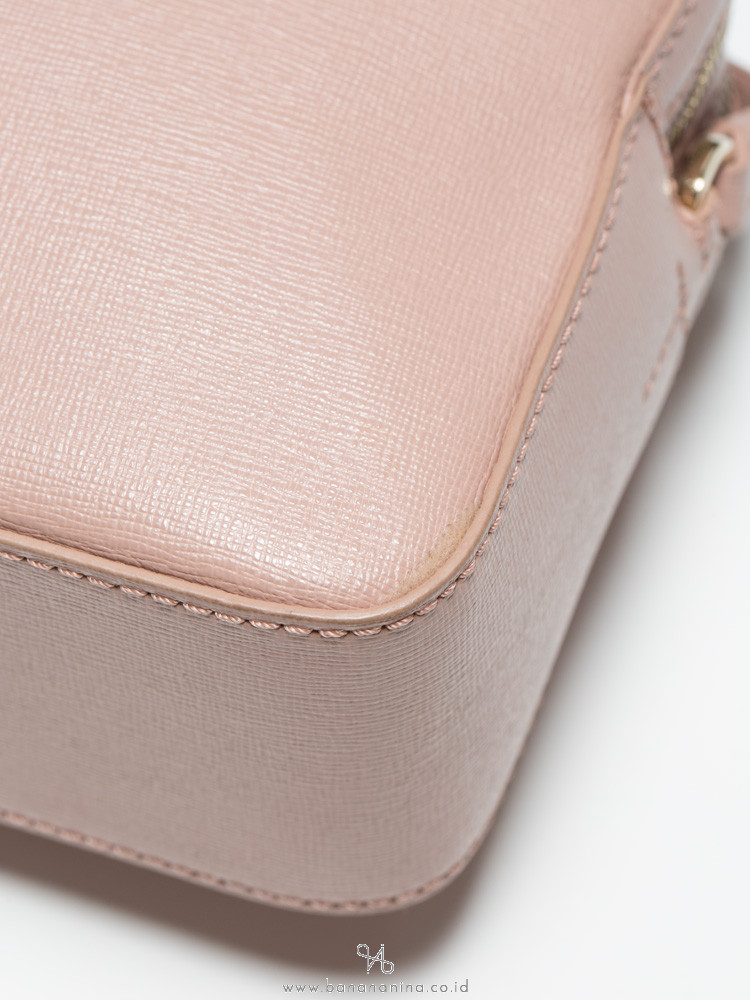 Furla Lilli Leather Camera Bag Crossbody Blush Pink