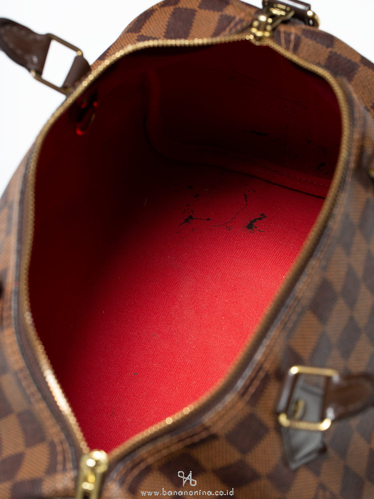 Louis Vuitton Speedy Red Interior Shoulder Bag 30 Brown Canvas