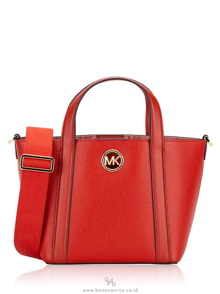 Michael Kors Hadleigh Leather Small Double Handle Messenger Tote Bright ...