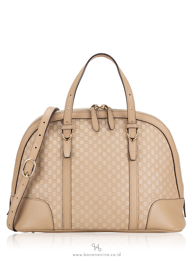 Gucci Microguccissima Nice Small Top Handle Dome Bag Beige
