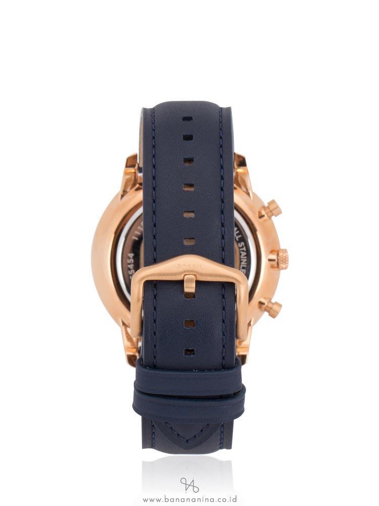 FOSSIL Men FS5454 Neutra Chronograph Leather Strap Navy