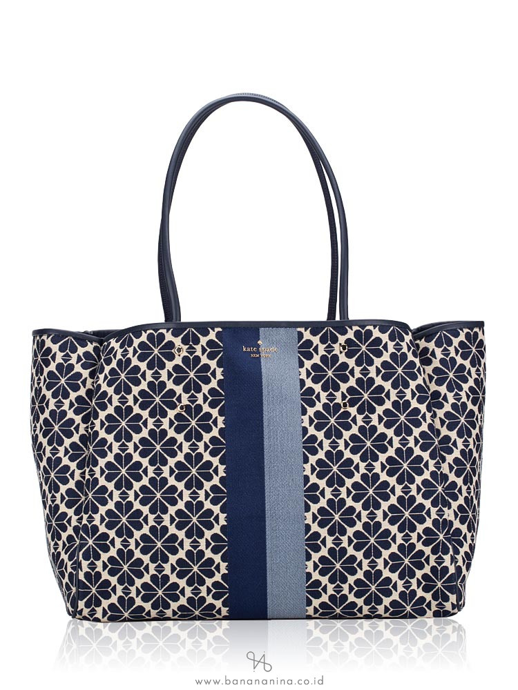 Kate Spade Everything Spade Flower Jacquard Large Tote Blue Multi