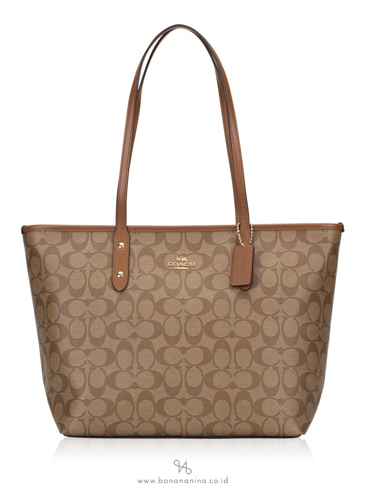 coach city zip tote in signature canvas