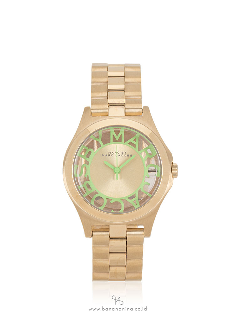 MARC JACOBS MBM3295 Henry Skeleton Stainless Gold Mint