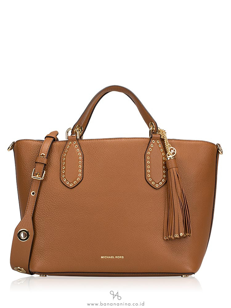 brooklyn large leather satchel michael kors