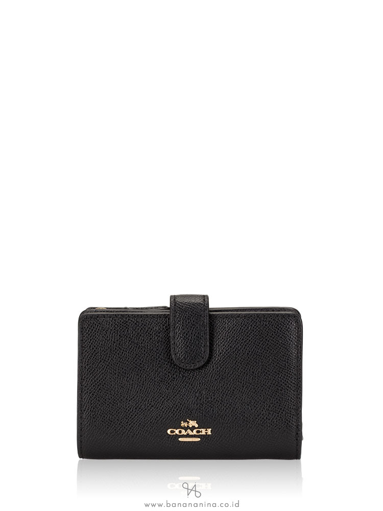 COACH 11484 Crossgrain Medium Corner Zip Wallet Black