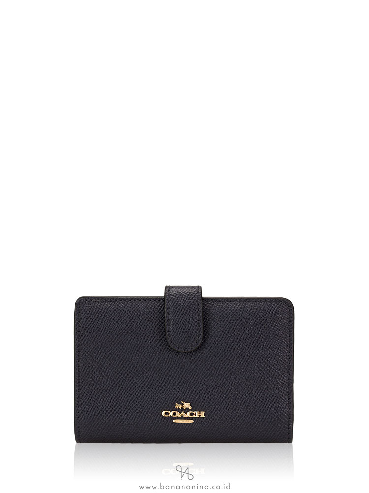 COACH 11484 Crossgrain Leather Medium Wallet Midnight