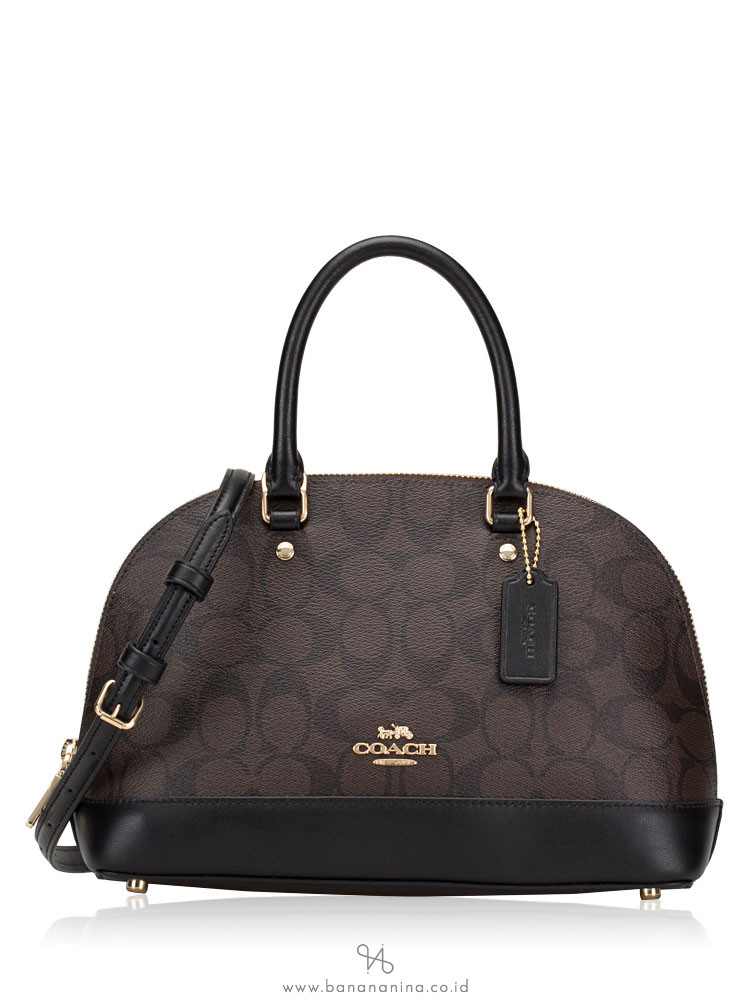 COACH 27583 Signature Mini Sierra Satchel Brown Black