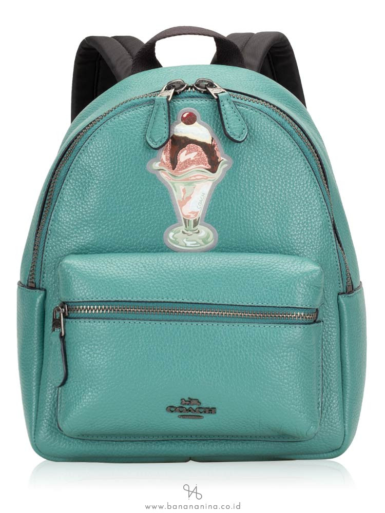 coach green backpack
