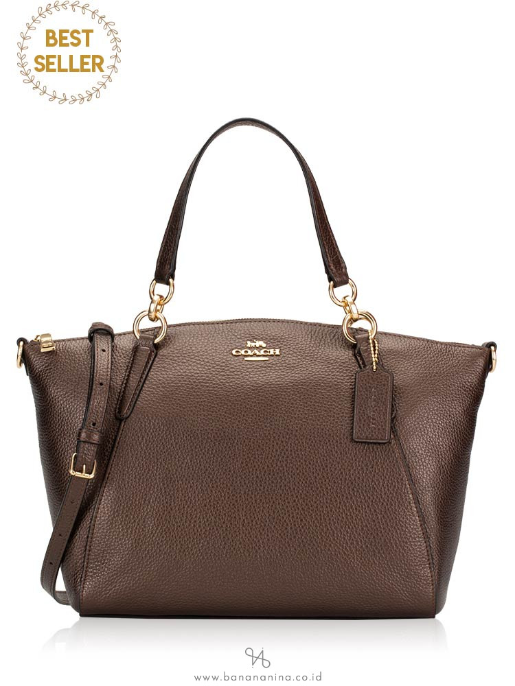 COACH 29867 Metallic Pebble Leather Small Kelsey Bronze
