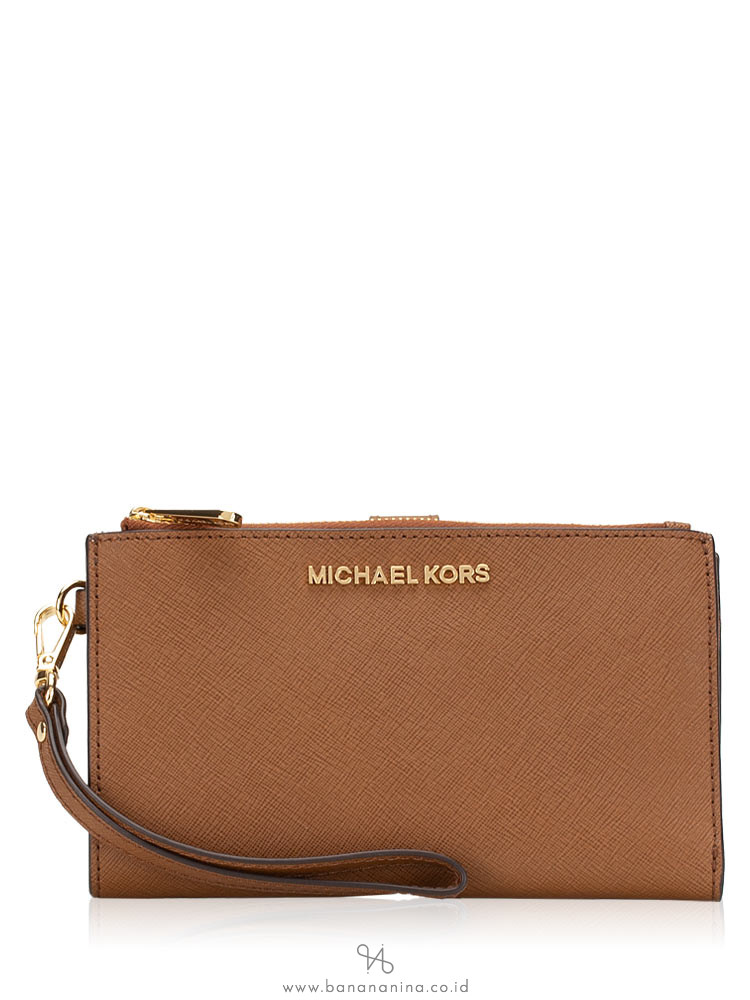 MICHAEL KORS Jet Set Saffiano Double Zip Wristlet Luggage