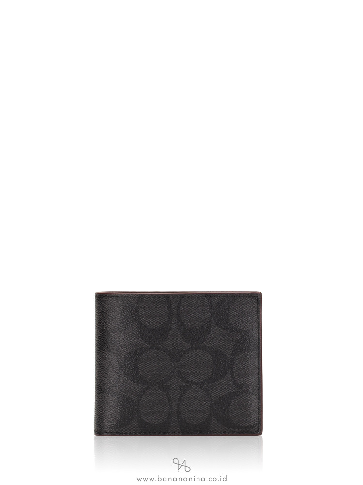 Coach Men 41346 Signature Compact Id Wallet Gift Set Black