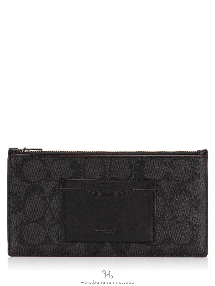 Coach Men 41383 Signature Shadow Zip Phone Wallet Black Oxblood