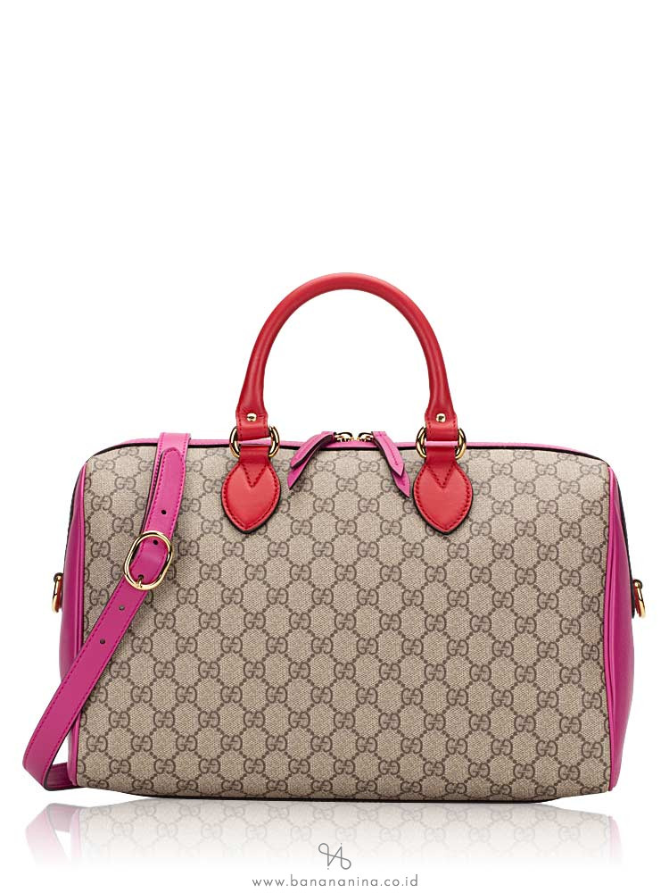gucci supreme boston bag hibiscus