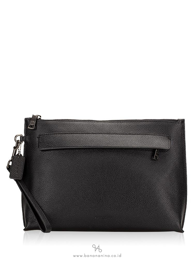 COACH Men 28614 Pebbled Leather Pouch Black