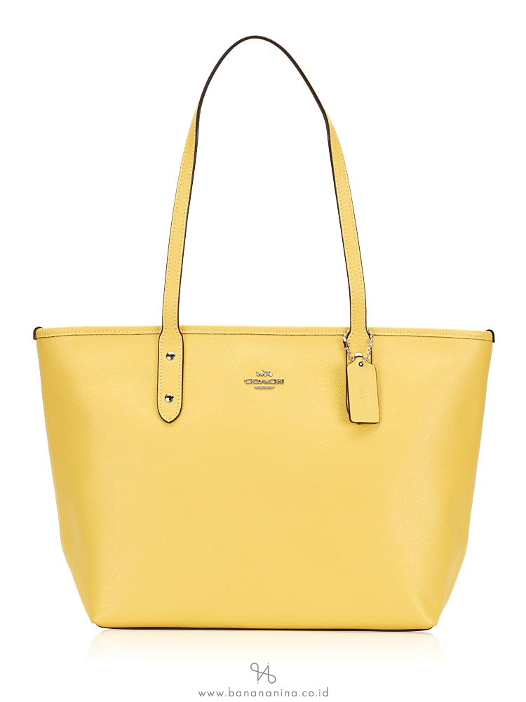 Coach 58846 Crossgrain Leather City Zip Tote Light Yellow