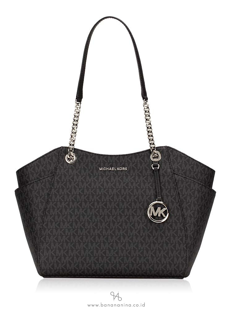 black and silver michael kors purse