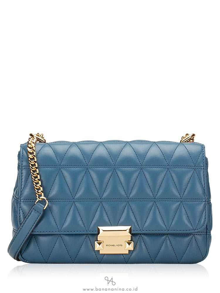michael kors large sloan quilted shoulder bag black