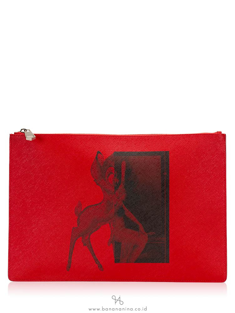 GIVENCHY Bambi Printed Large Pouch Red