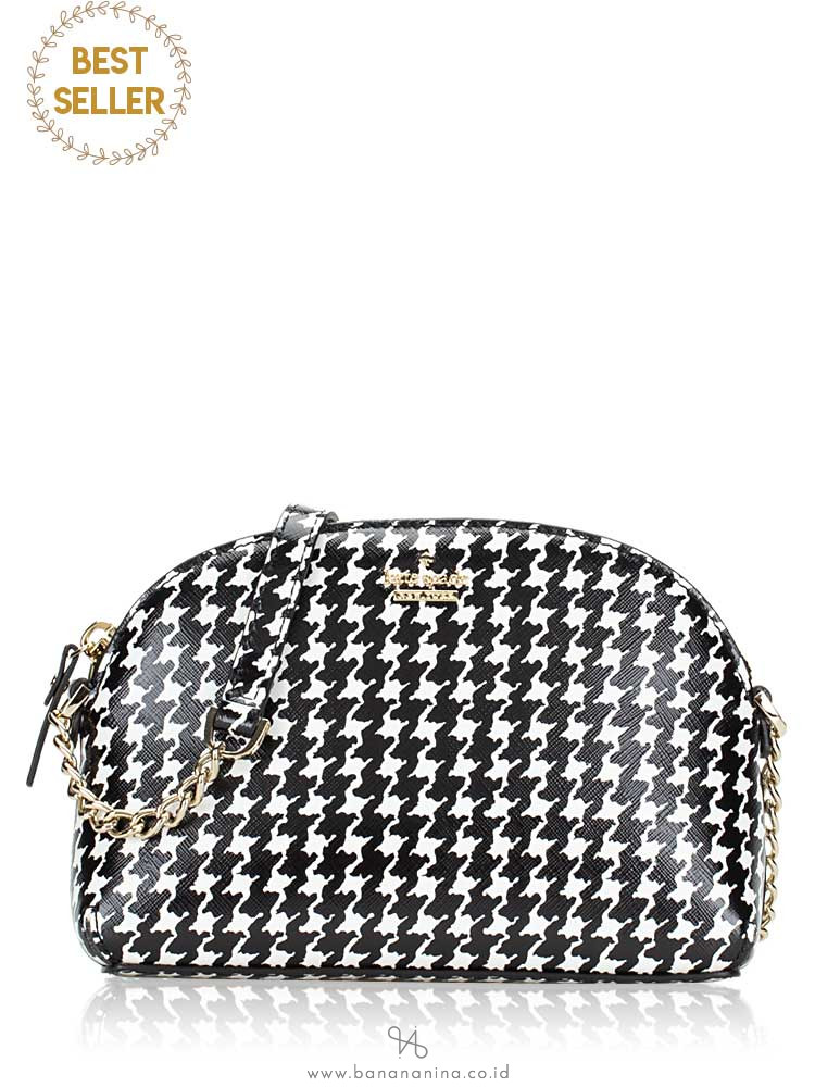 KATE SPADE Cameron Street Houndstooth Hilli Black French Cream
