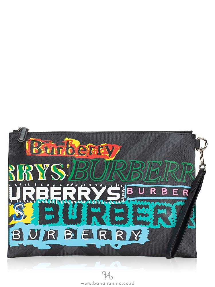 burberry tag print london check belt