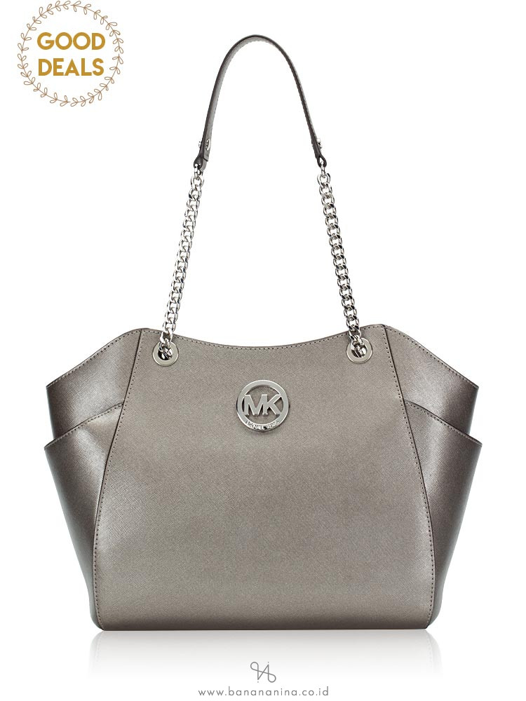 michael kors jet set travel chain shoulder tote bag black saffiano leather