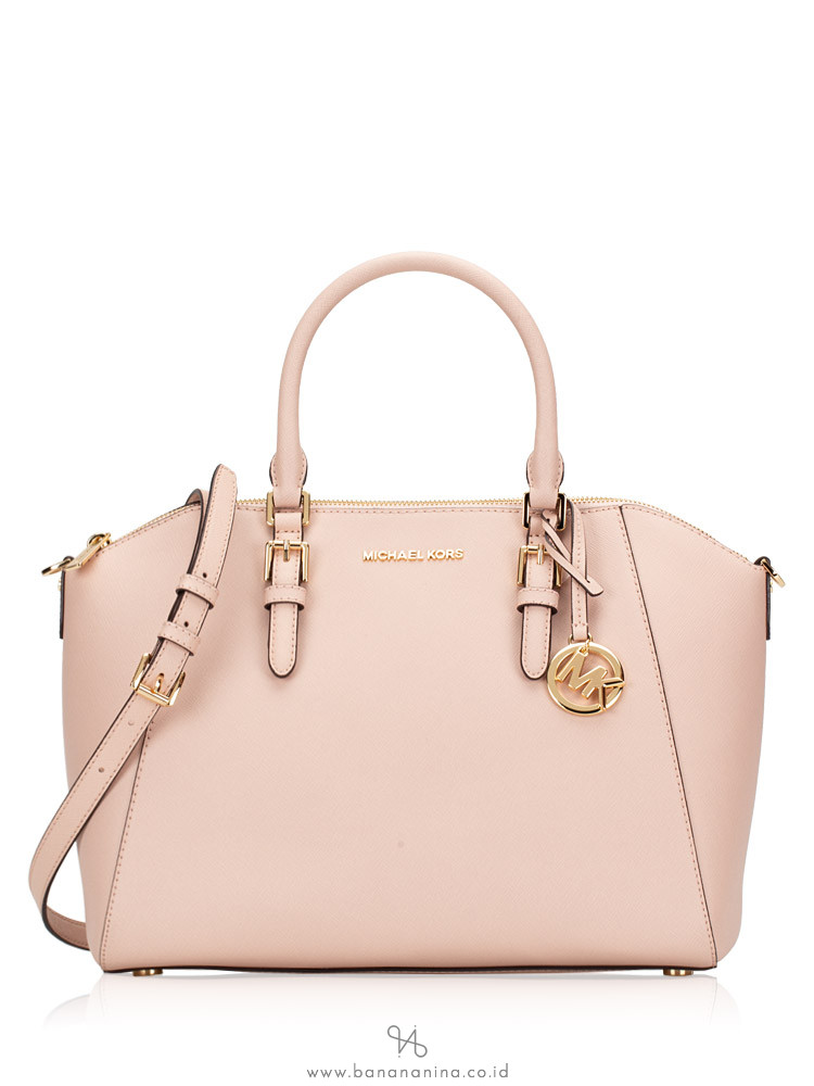 michael kors large ciara top zip satchel bag