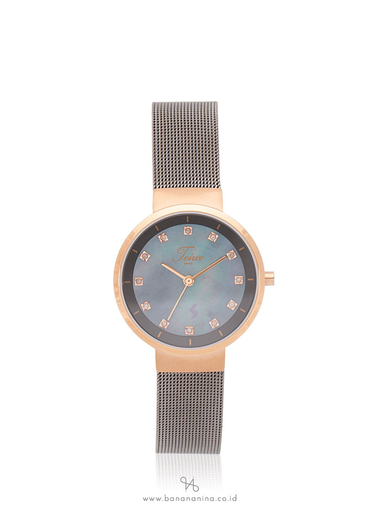 TEIWE TW99143L-B02 Stainless Mesh Strap Silver Rosegold