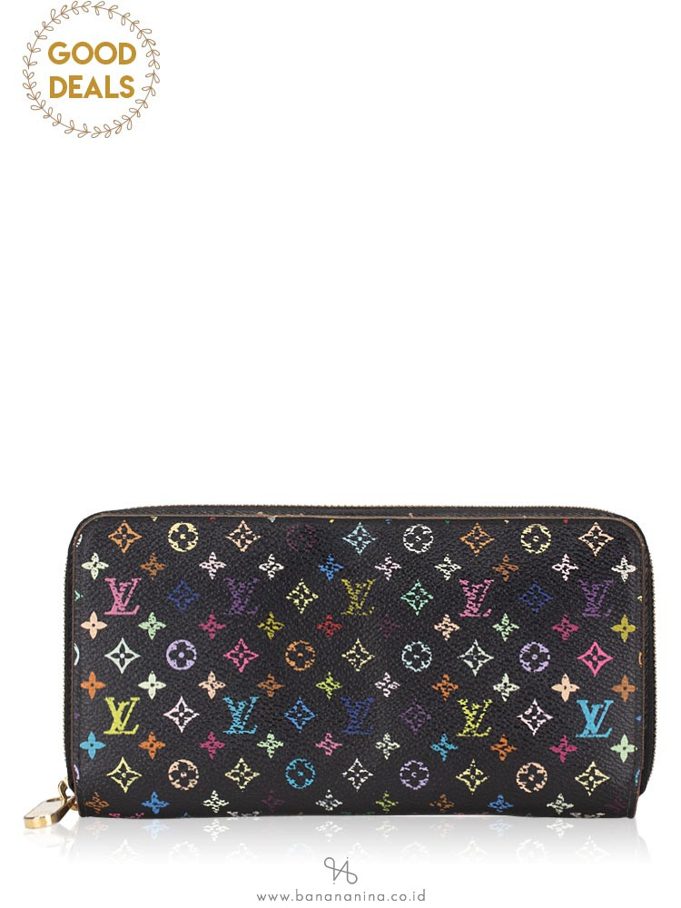 LOUIS VUITTON Monogram Multicolor Zippy Wallet Black