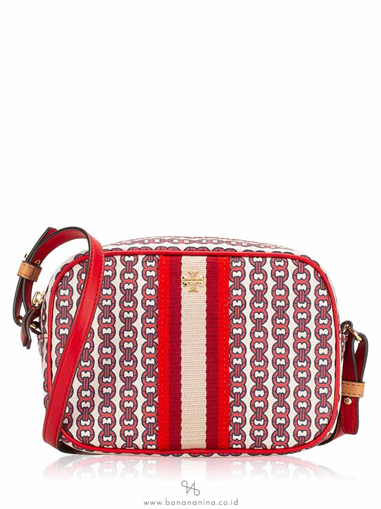 TORY BURCH Gemini Link Canvas Mini Bag Liberty Red