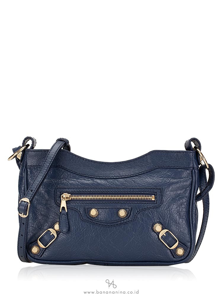 BALENCIAGA Giant 12 Gold Hip Crossbody Bleu Nuit