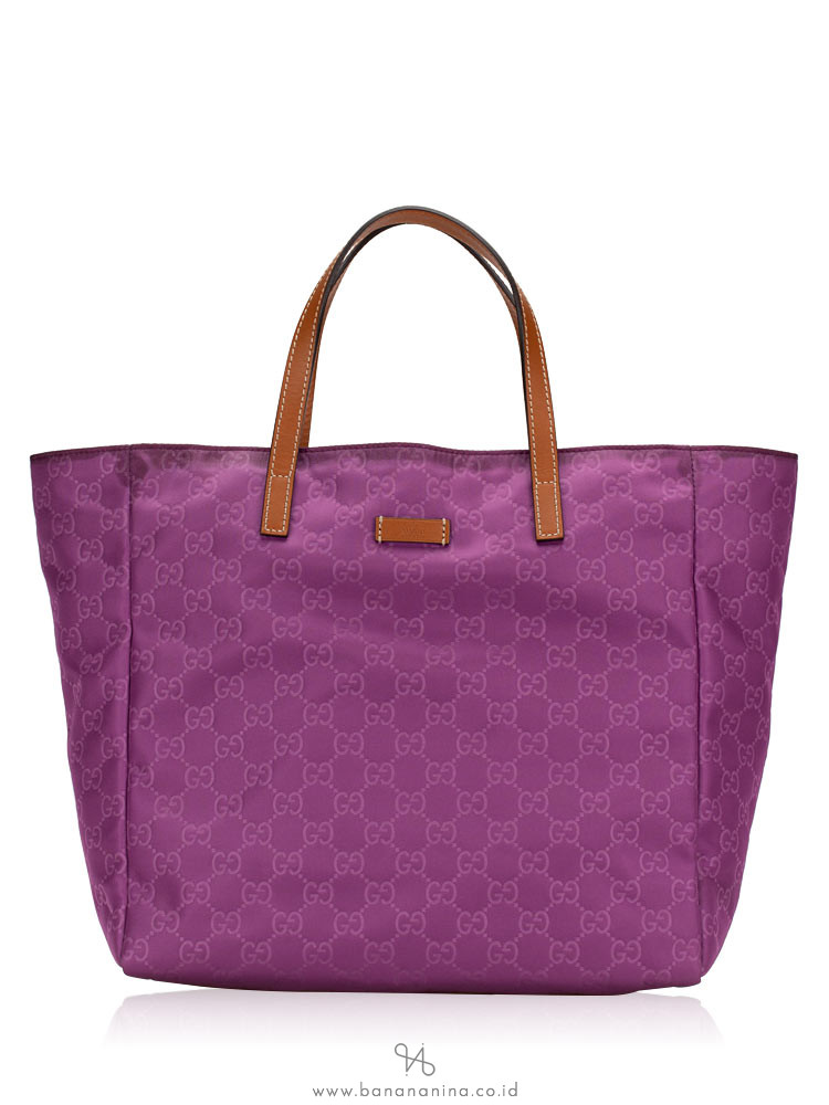 GUCCI Guccissima Nylon Tote Purple