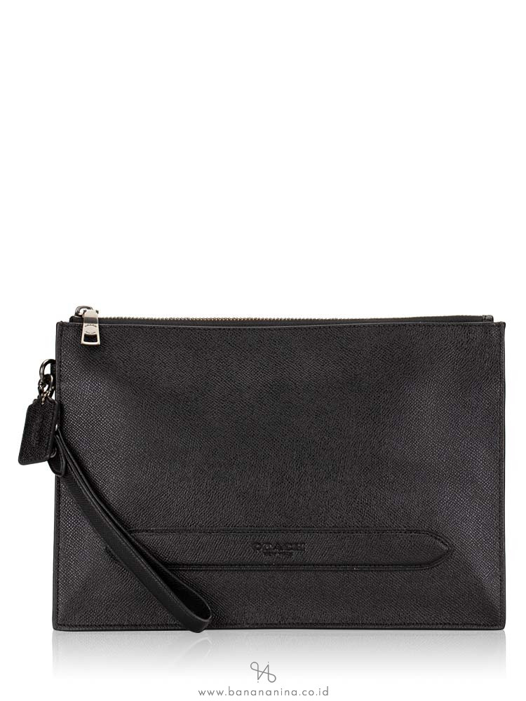 Coach Men 68154 Structured Top Zip Pouch Black