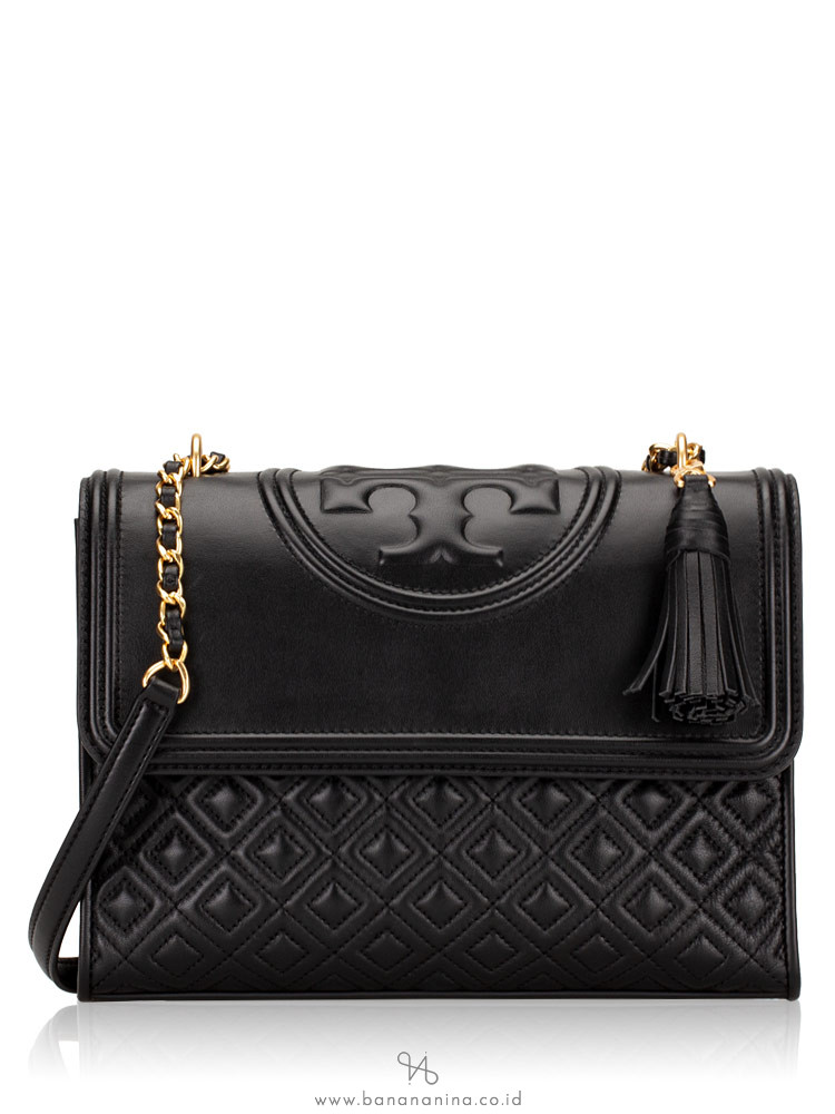 tory burch black fleming bag