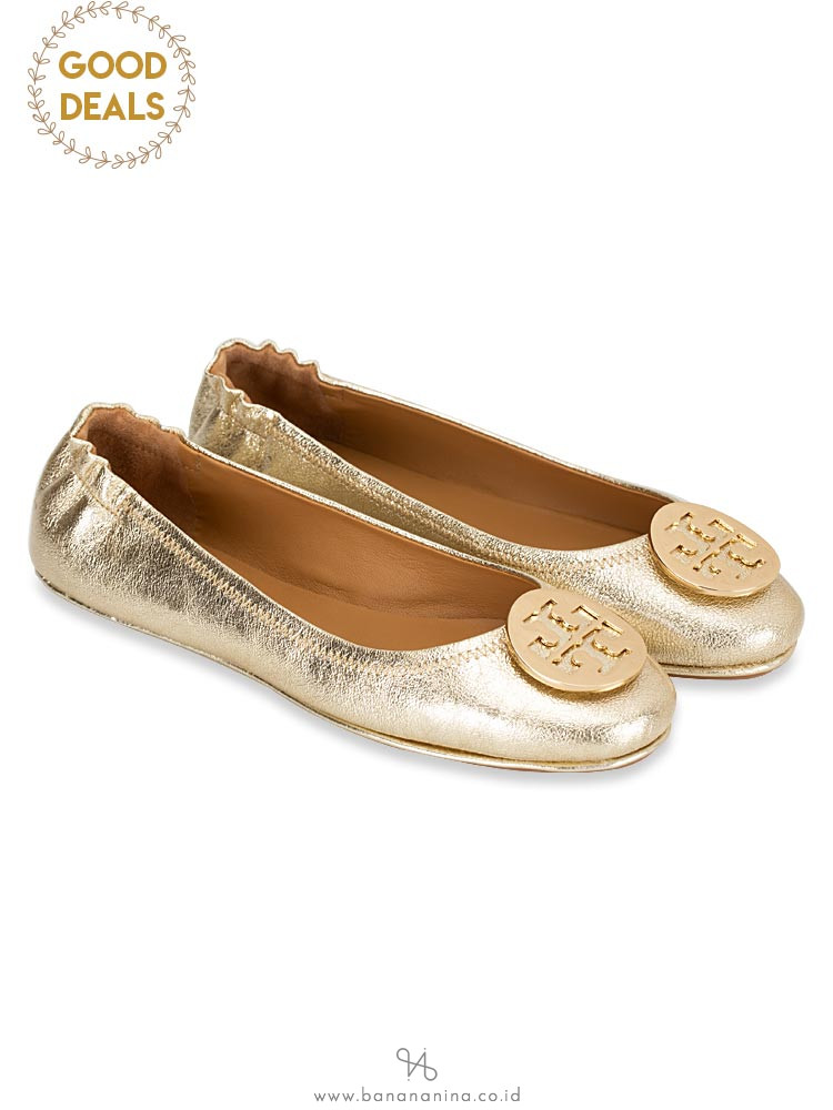tory burch minnie travel ballet flat spark gold