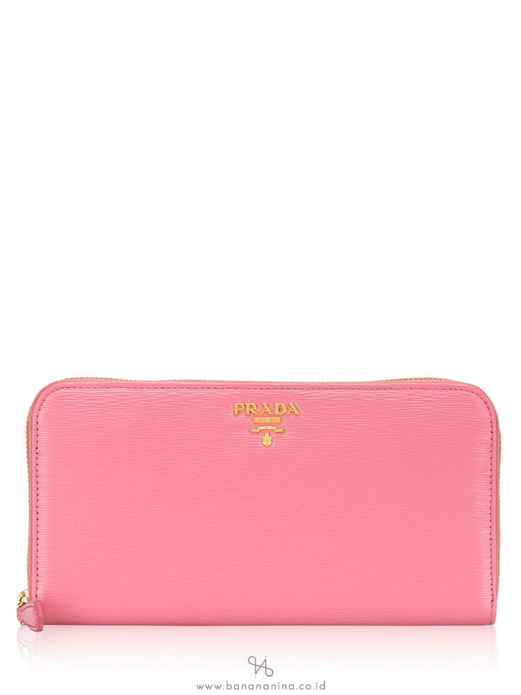 PRADA 1ML506 Vitello Move Zip Wallet Geranio
