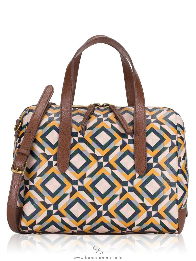 fossil sydney satchel blue multi
