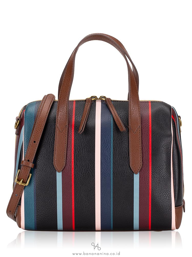 fossil sydney satchel navy multi