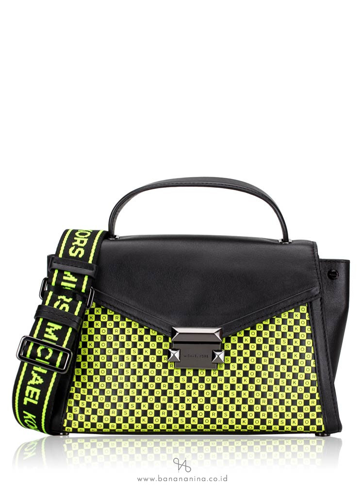 michael kors black and neon purse