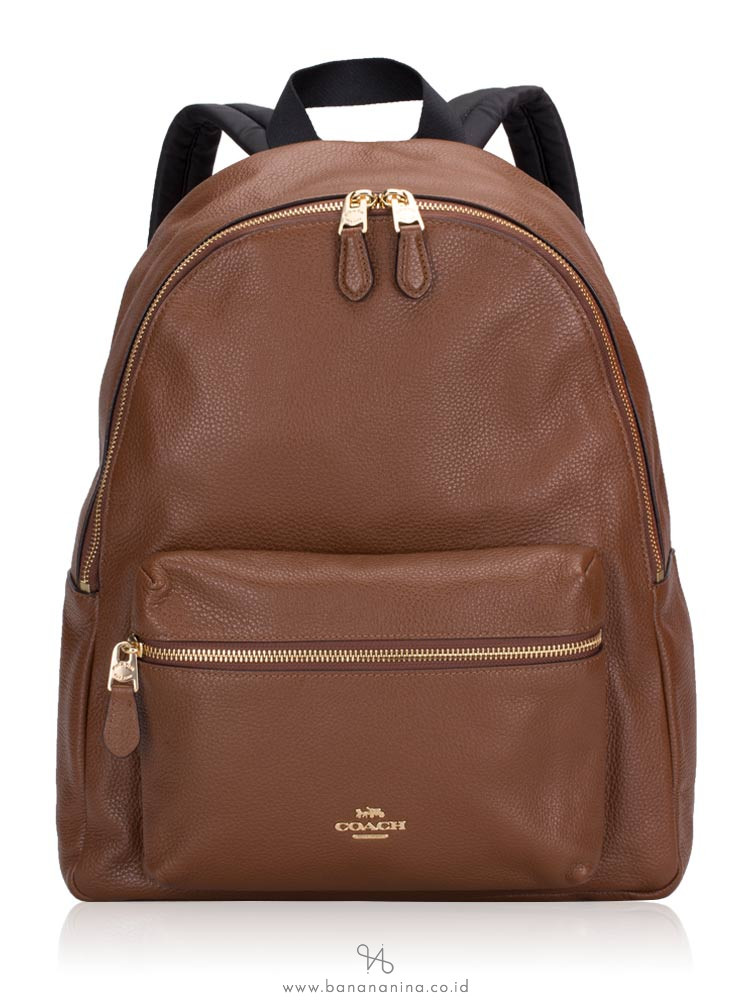 coach pebble leather charlie backpack