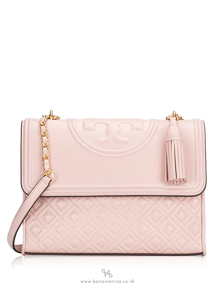 tory burch fleming tote shell pink