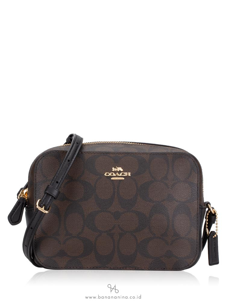 coach camera bag in signature leather