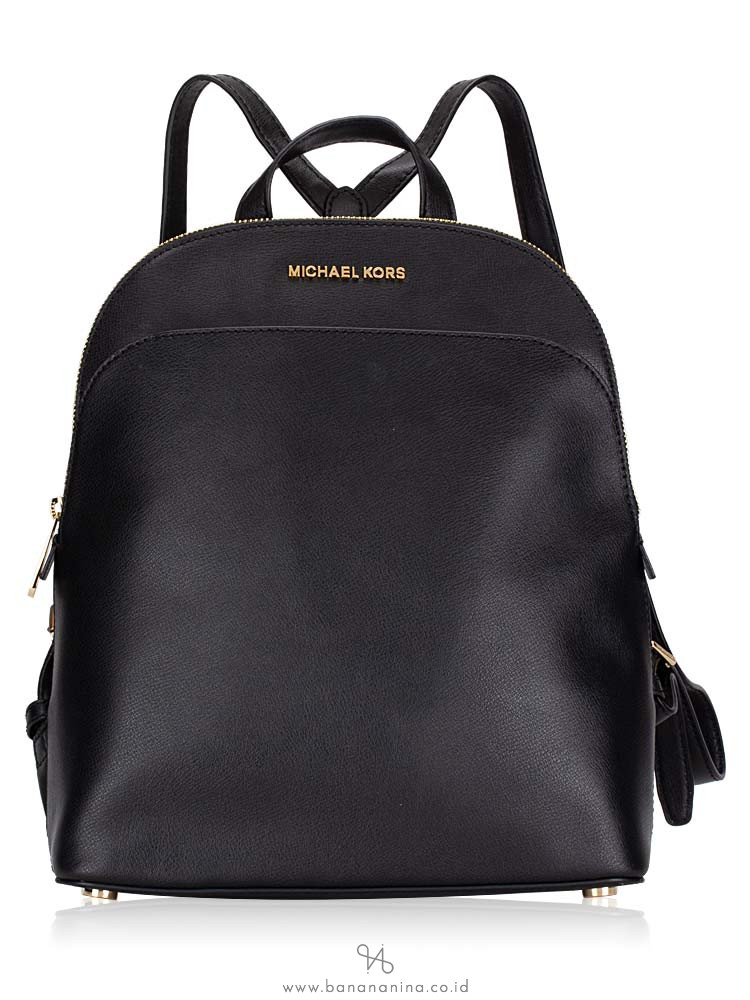 mk black leather backpack