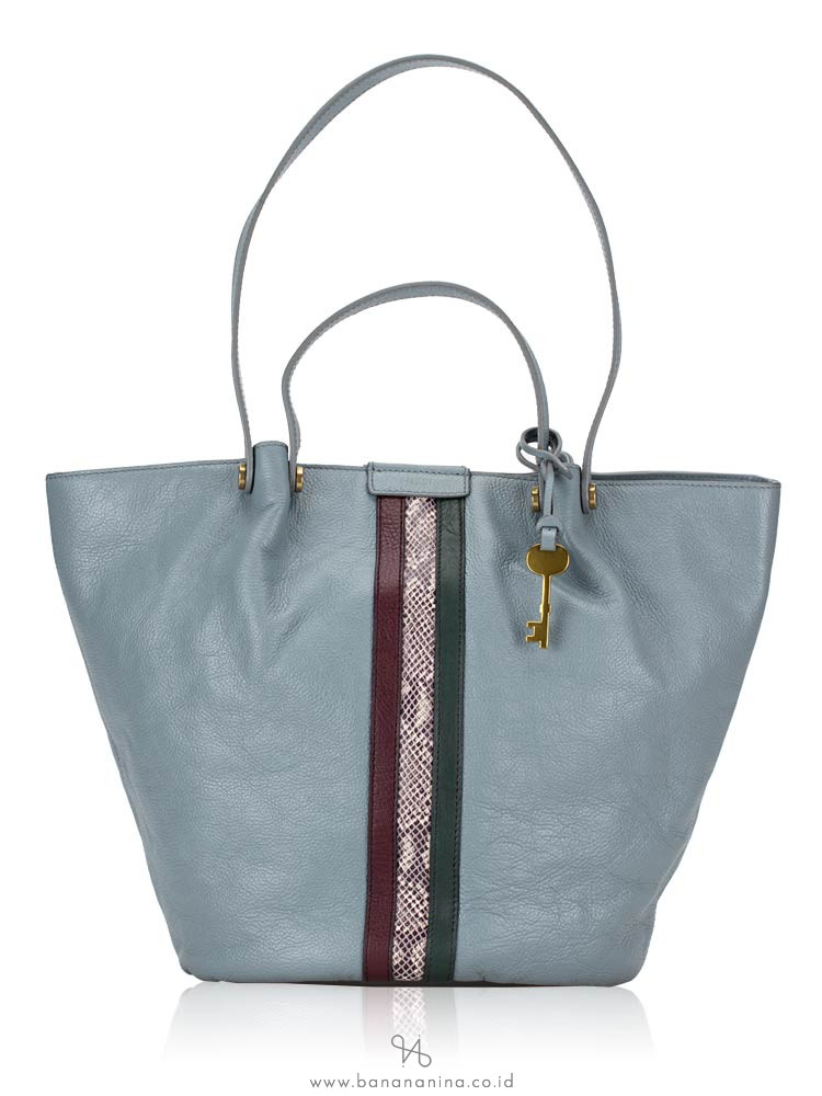 fossil leather tote