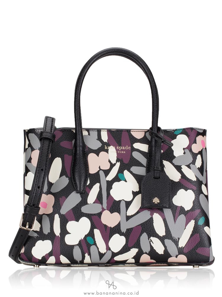 KATE SPADE Eva Fete Floral Small Top Zip Satchel Black Multi
