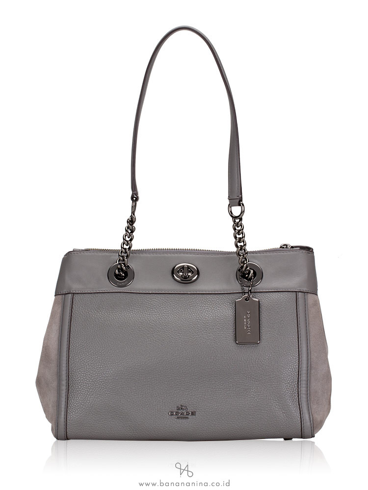 coach edie turnlock heather grey