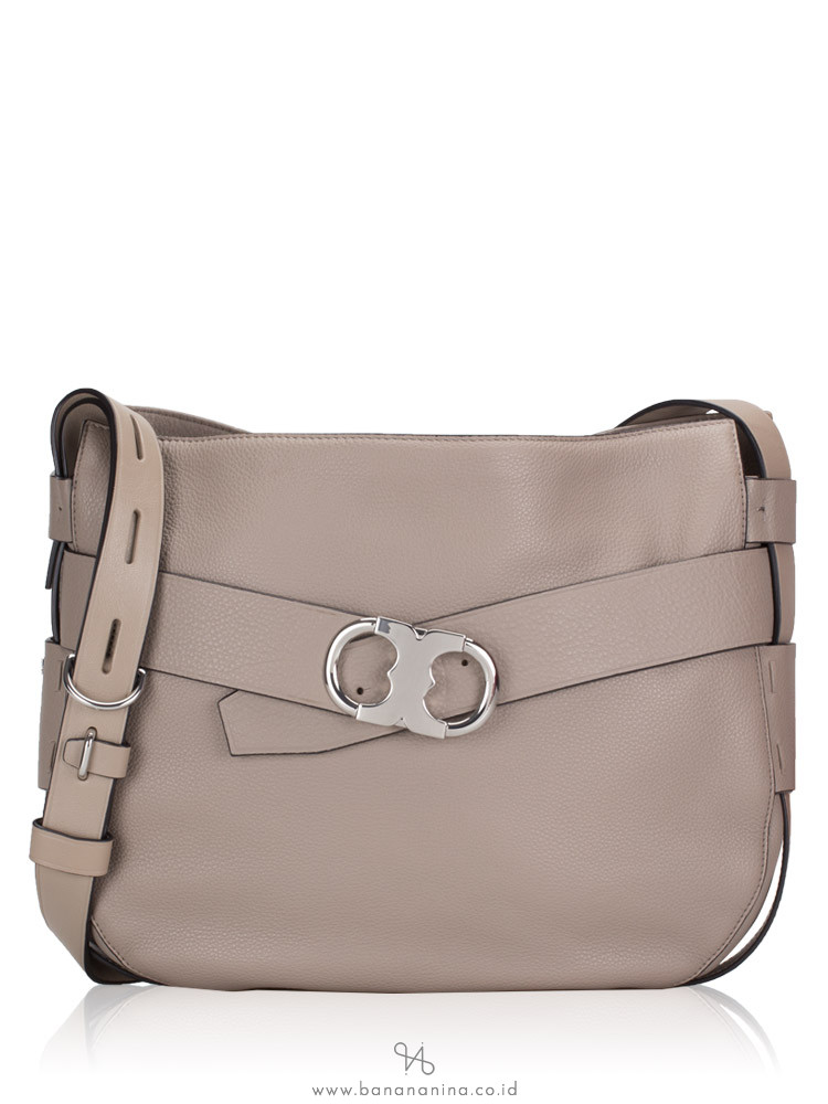 TORY BURCH Gemini Link Leather Crossbody French Gray