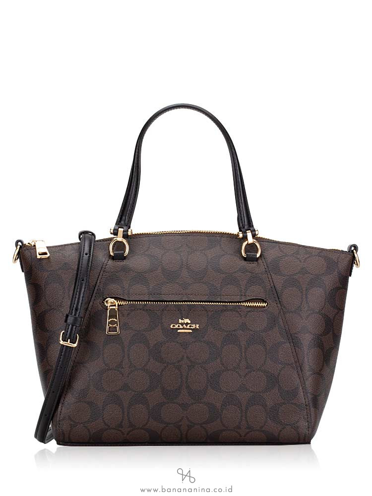 COACH 79998 Signature Prairie Satchel Brown Black Multi