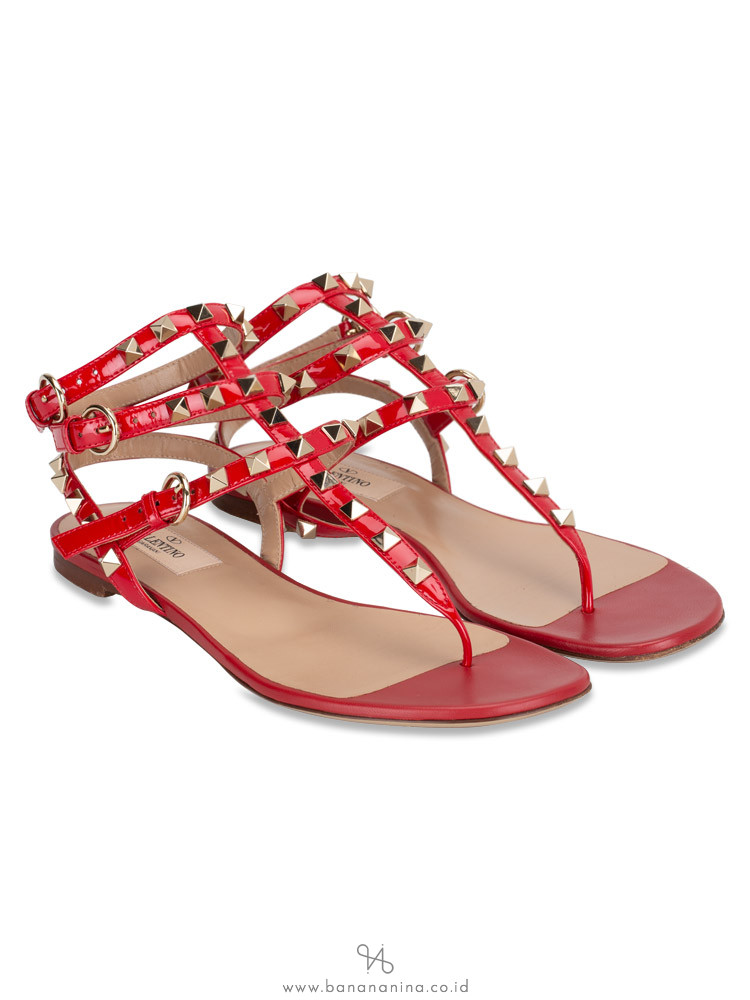 valentino rockstud sandals red